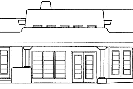 Exterior - Rear Elevation 4 for Adobe / Southwestern House Plan #72-1024 - 3 bed, 2.5 bath