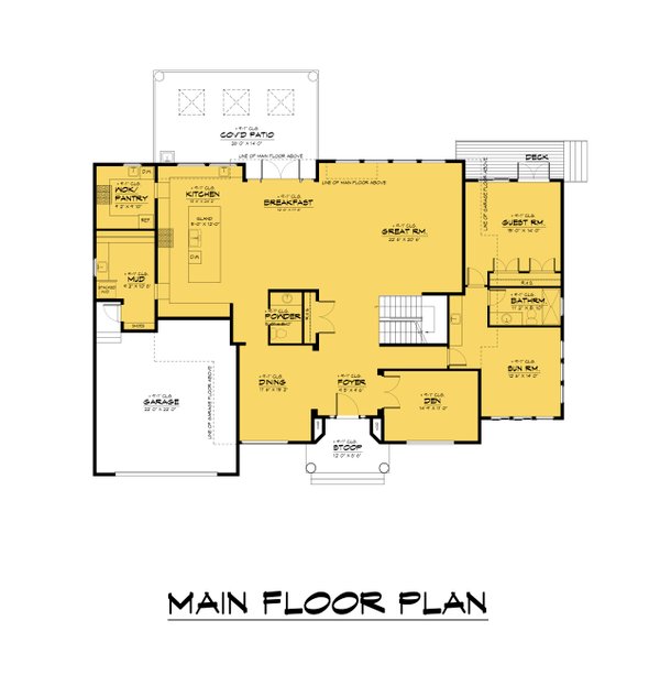 Architectural House Design - Mediterranean Floor Plan - Main Floor Plan #1066-211