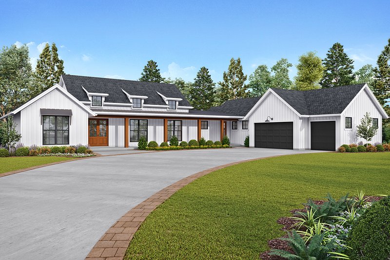 Architectural House Design - Farmhouse Exterior - Front Elevation Plan #48-943