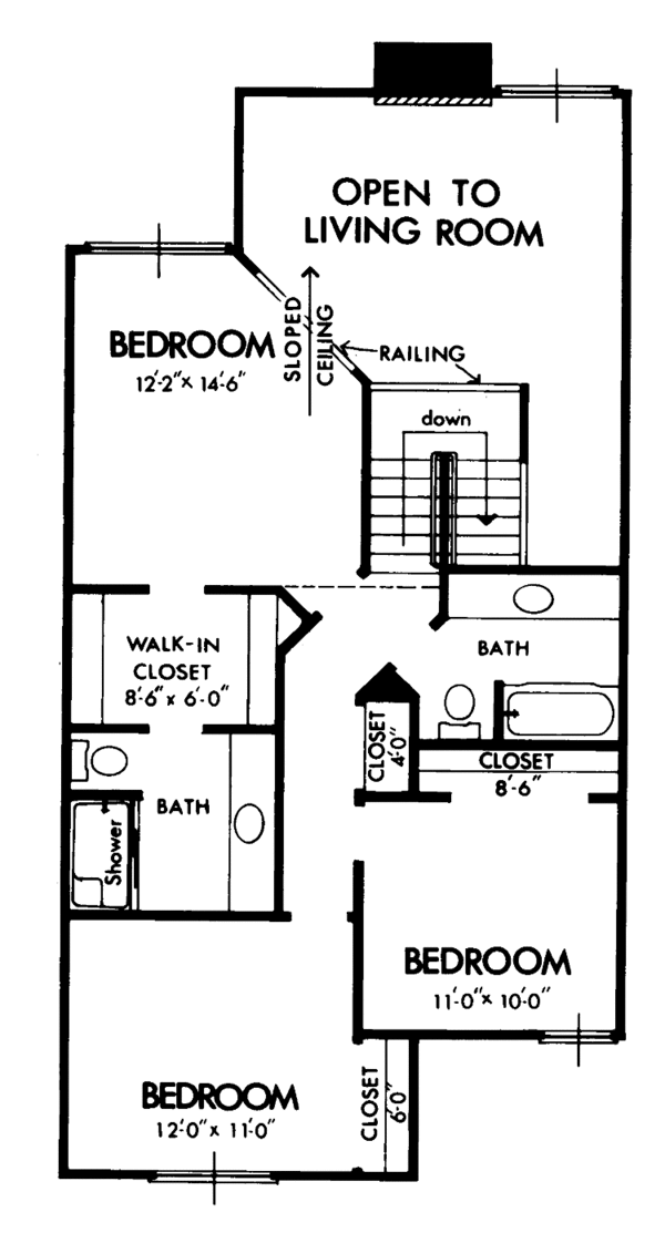Architectural House Design - Contemporary Floor Plan - Upper Floor Plan #320-777