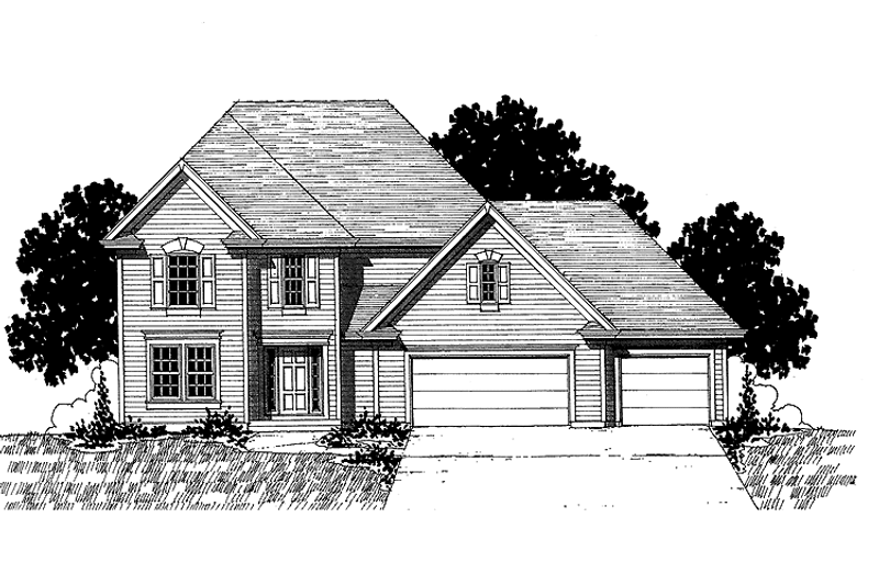 Architectural House Design - Colonial Exterior - Front Elevation Plan #320-871