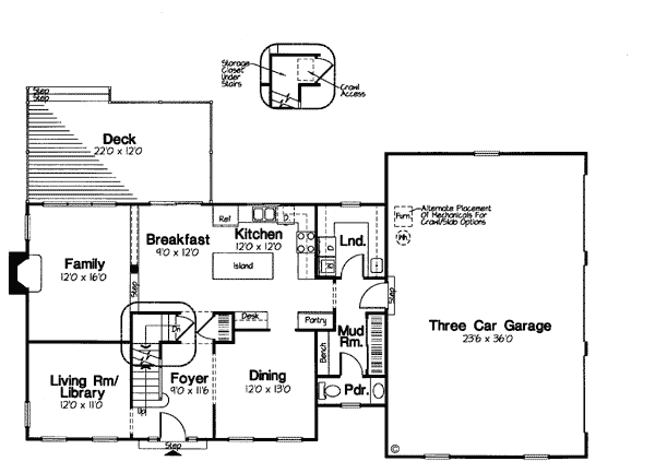 Colonial Floor Plan - Main Floor Plan #312-637
