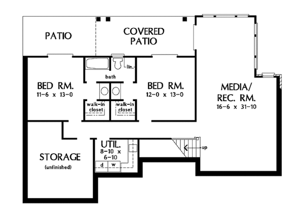 House Plan Design - Country Floor Plan - Lower Floor Plan #929-300