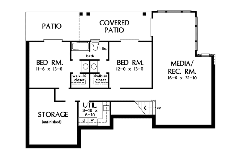 Home Plan - Floor Plan - Lower Floor for Country House Plan #929-300 - 3 bed, 2.5 bath