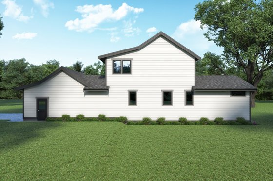 Exterior - Rear Elevation for Contemporary House Plan #1070-163 - 3 bed, 2.5 bath