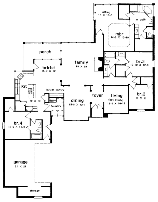 House Design - Country Floor Plan - Main Floor Plan #301-119