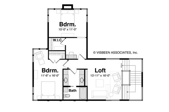 Floor Plan - Upper Floor for Contemporary House Plan #928-261 - 4 bed, 4.5 bath