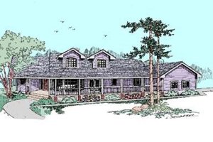 Country Exterior - Front Elevation Plan #60-408