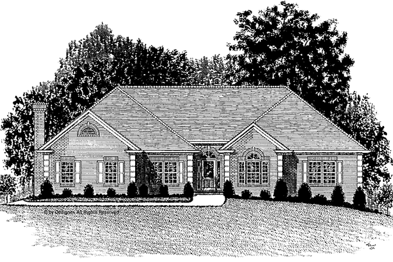 Home Plan - Exterior - Front Elevation 3 for Ranch House Plan #56-655 - 4 bed, 2.5 bath