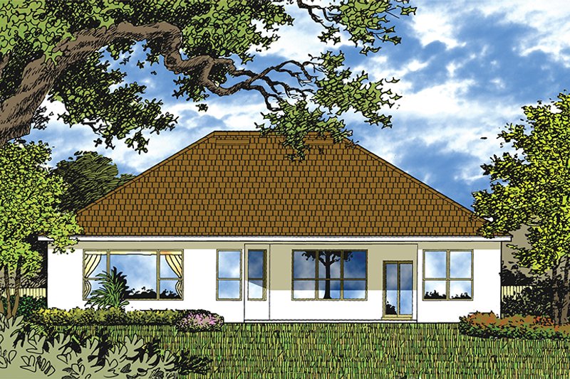 Home Plan - Exterior - Rear Elevation 1 for Mediterranean House Plan #417-831 - 3 bed, 2 bath