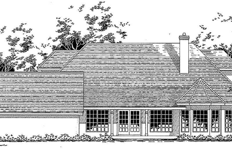 Home Plan - Exterior - Rear Elevation for European House Plan #472-86 - 4 bed, 3 bath