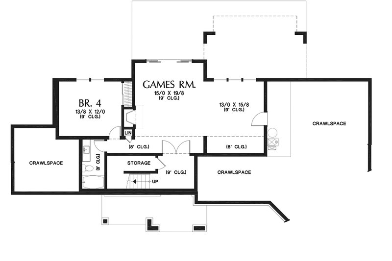 Dream House Plan - Floor Plan - Lower Floor for Ranch House Plan #48-950 - 4 bed, 3.5 bath