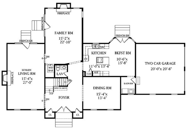Dream House Plan - Traditional Floor Plan - Main Floor Plan #314-244