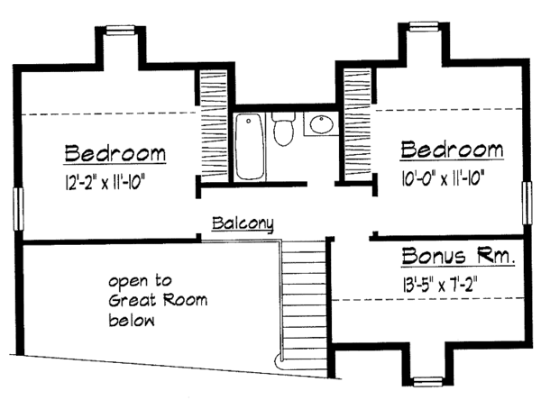 House Design - Country Floor Plan - Upper Floor Plan #1051-6