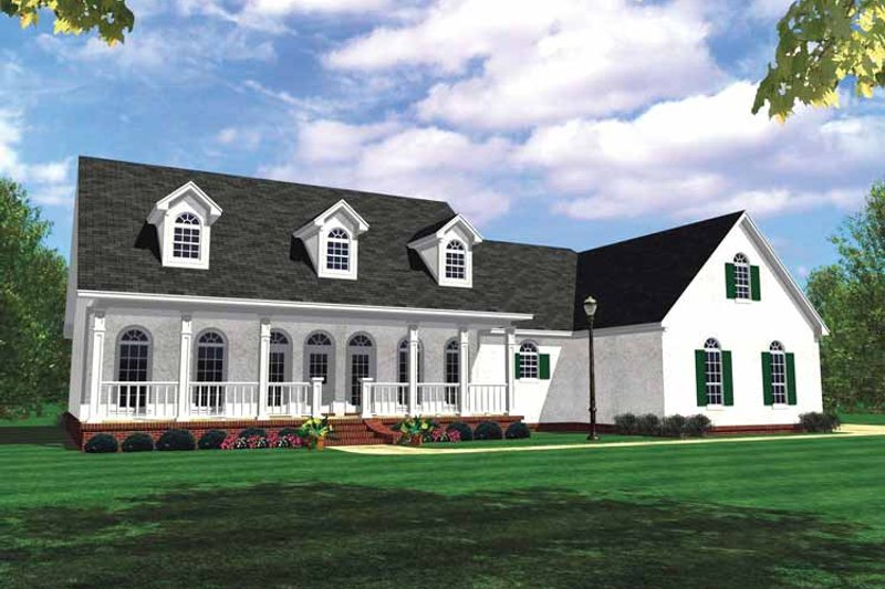 Architectural House Design - Country Exterior - Front Elevation Plan #21-417
