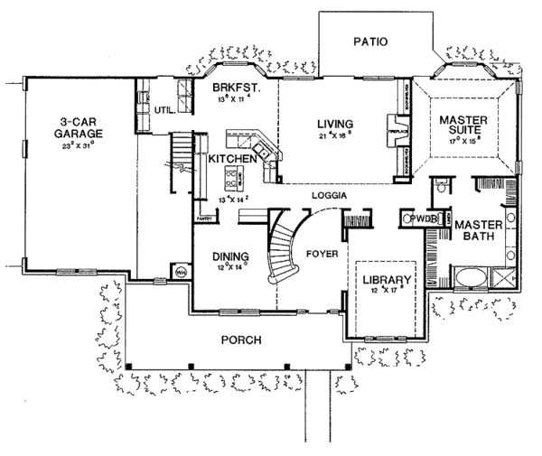 Architectural House Design - Country Floor Plan - Main Floor Plan #472-240