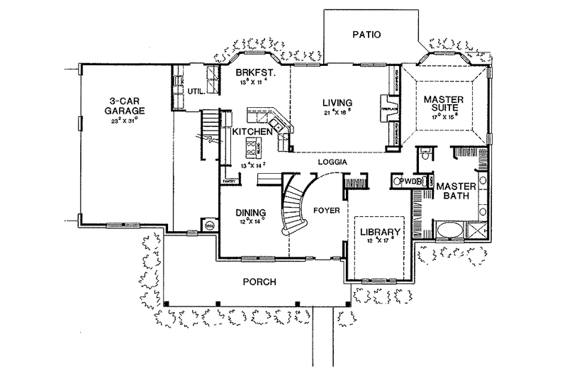 Home Plan - Floor Plan - Main Floor for Country House Plan #472-240 - 4 bed, 3.5 bath