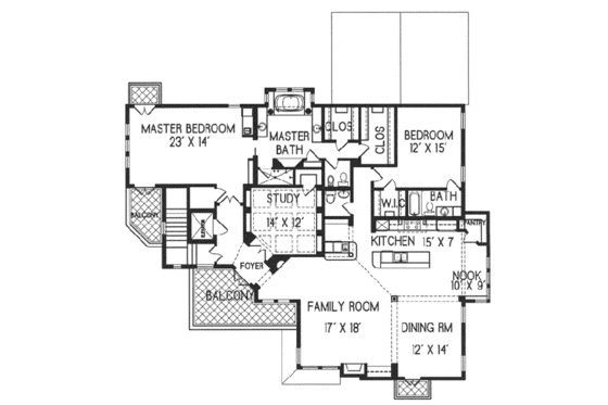 Floor Plan - Upper Floor for Mediterranean House Plan #76-116 - 6 bed, 9 bath