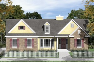 House Design - Exterior - Front Elevation for Country House Plan #1053-33 - 3 bed, 2 bath