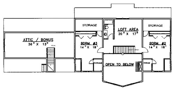 Architectural House Design - Contemporary Floor Plan - Upper Floor Plan #117-812