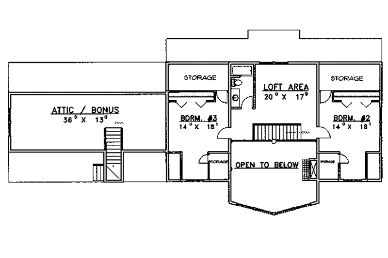 Home Plan - Floor Plan - Upper Floor for Contemporary House Plan #117-812 - 3 bed, 2.5 bath