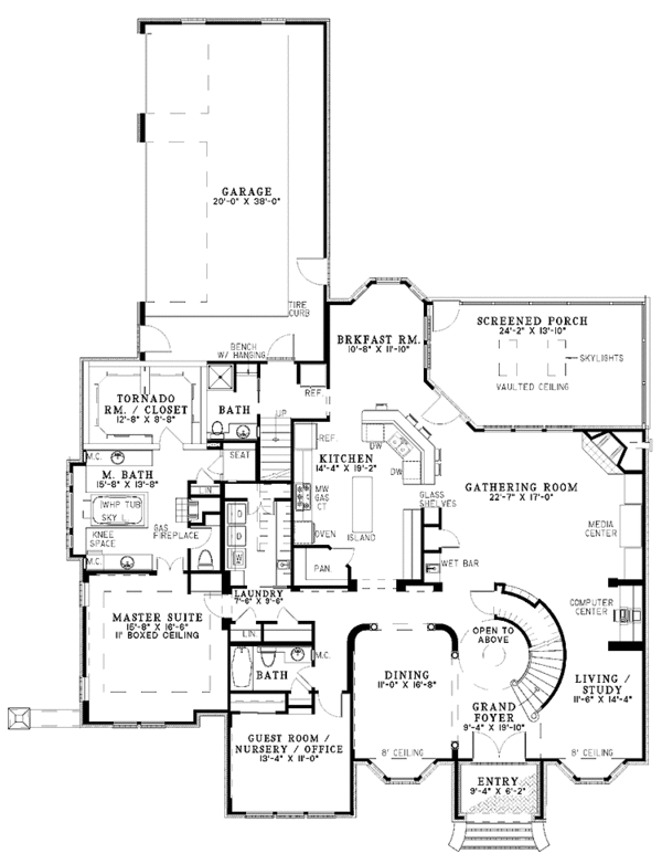 Architectural House Design - Traditional Floor Plan - Main Floor Plan #17-2899