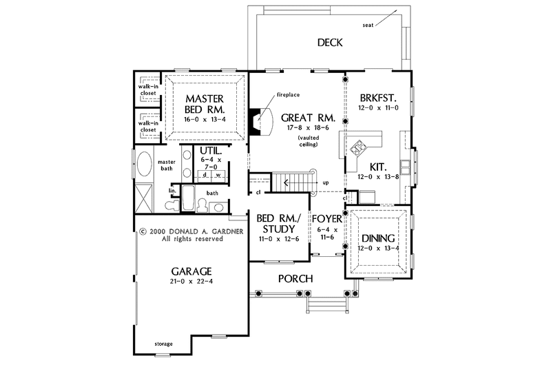 Architectural House Design - Floor Plan - Main Floor for Country House Plan #929-625 - 4 bed, 3 bath