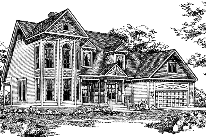 House Blueprint - Victorian Exterior - Front Elevation Plan #72-887