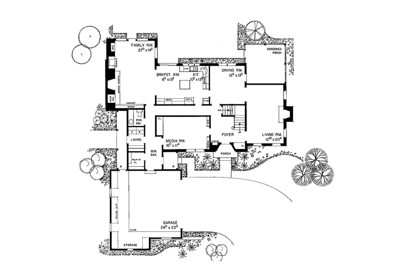 Home Plan - Floor Plan - Main Floor for Country House Plan #72-871 - 3 bed, 2.5 bath