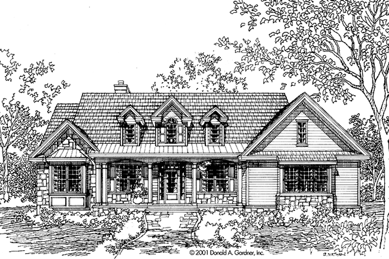 Home Plan - Exterior - Front Elevation 3 for Country House Plan #929-618 - 4 bed, 2 bath