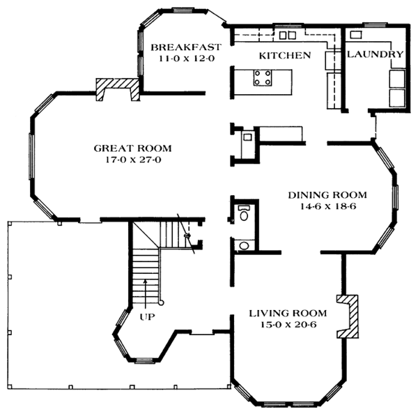 Dream House Plan - Victorian Floor Plan - Main Floor Plan #1014-38
