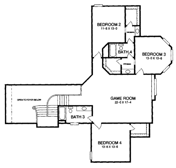 Architectural House Design - Country Floor Plan - Upper Floor Plan #952-73