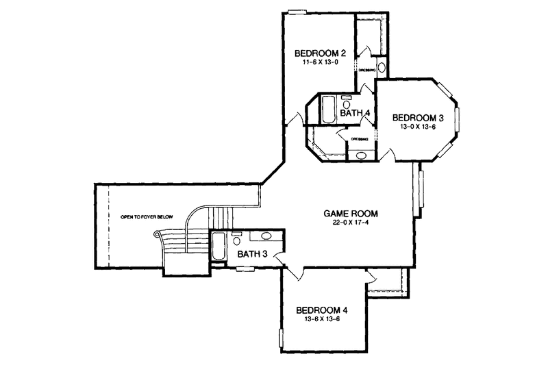Dream House Plan - Floor Plan - Upper Floor for Country House Plan #952-73 - 4 bed, 3.5 bath