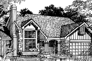 Dream House Plan - Exterior - Front Elevation for European House Plan #320-1074 - 2 bed, 2.5 bath