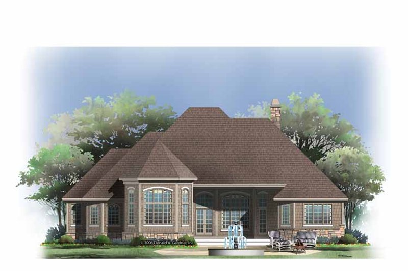 Architectural House Design - Exterior - Rear Elevation 1 for Cottage House Plan #929-854 - 3 bed, 3 bath