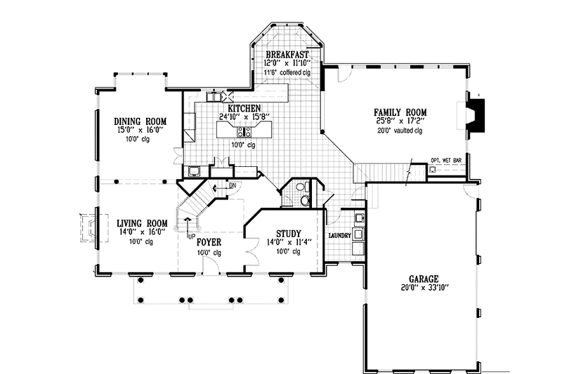 Home Plan - Floor Plan - Main Floor for Colonial House Plan #953-33 - 4 bed, 3.5 bath