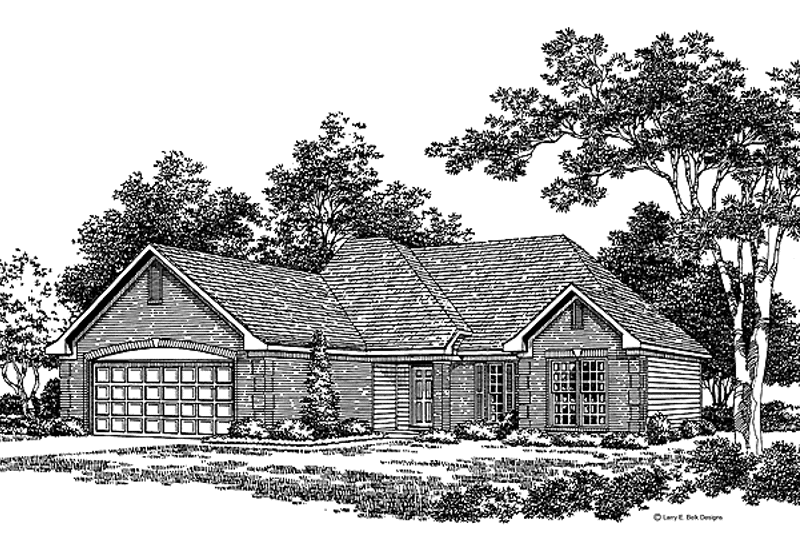 Dream House Plan - Exterior - Front Elevation 3 for Ranch House Plan #952-170 - 3 bed, 2 bath
