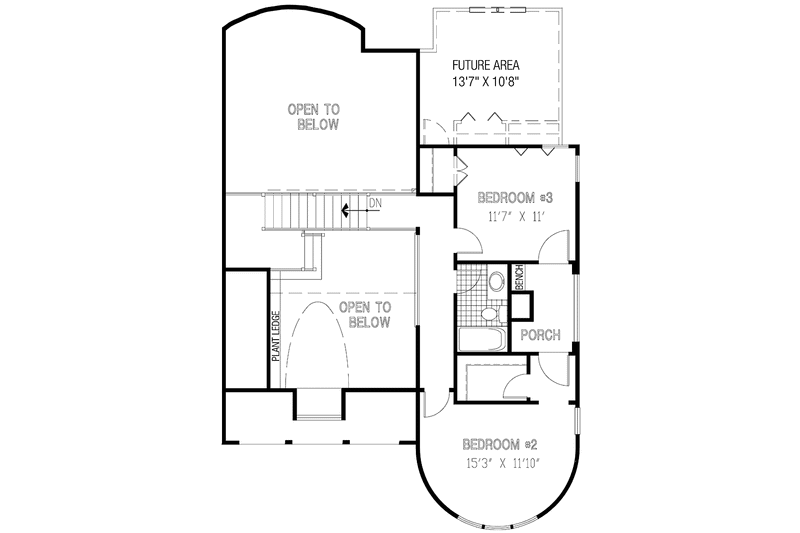 Architectural House Design - Floor Plan - Upper Floor for European House Plan #953-70 - 4 bed, 2.5 bath