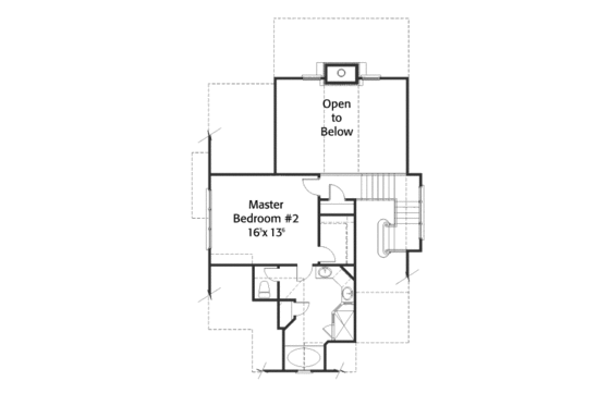 Floor Plan - Upper Floor for Farmhouse House Plan #429-38 - 2 bed, 2.5 bath