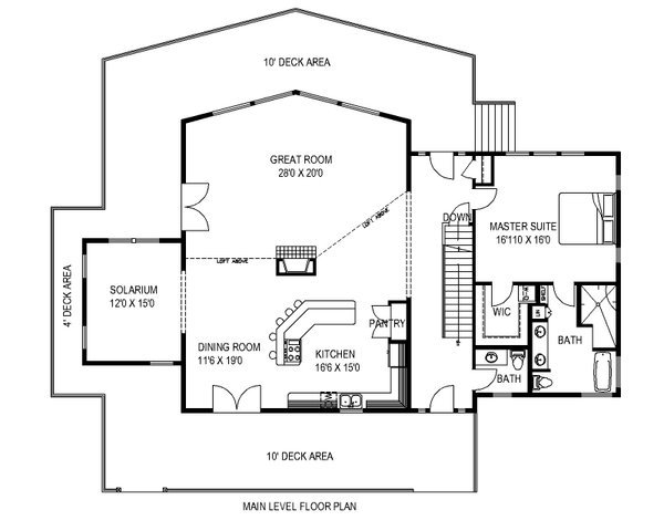 Cabin Floor Plan - Main Floor Plan #117-1006