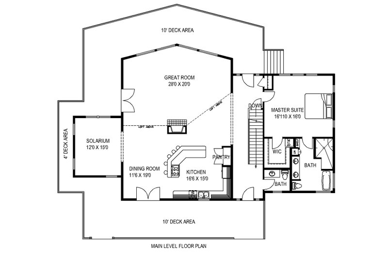 House Plan Design - Floor Plan - Main Floor for Cabin House Plan #117-1006 - 3 bed, 3.5 bath