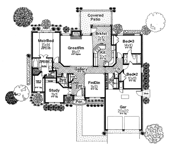 House Plan Design - European Floor Plan - Main Floor Plan #310-1007