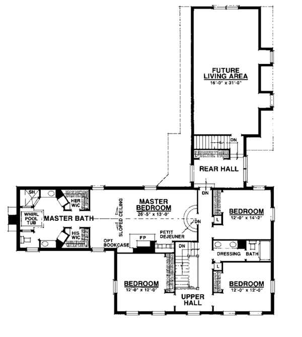 Dream House Plan - Classical Floor Plan - Upper Floor Plan #1016-7