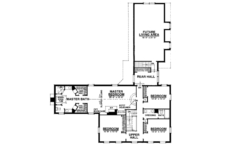 House Plan Design - Floor Plan - Upper Floor for Classical House Plan #1016-7 - 4 bed, 2.5 bath