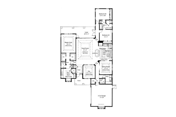 Floor Plan - Main Floor for Country House Plan #938-14 - 3 bed, 2.5 bath