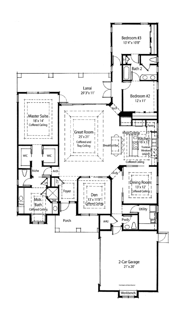 Country Floor Plan - Main Floor Plan #938-14