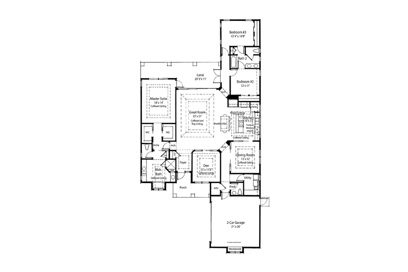 Architectural House Design - Floor Plan - Main Floor for Country House Plan #938-14 - 3 bed, 2.5 bath