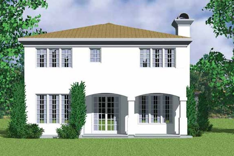 Architectural House Design - Exterior - Rear Elevation for Mediterranean House Plan #72-1123 - 3 bed, 2.5 bath