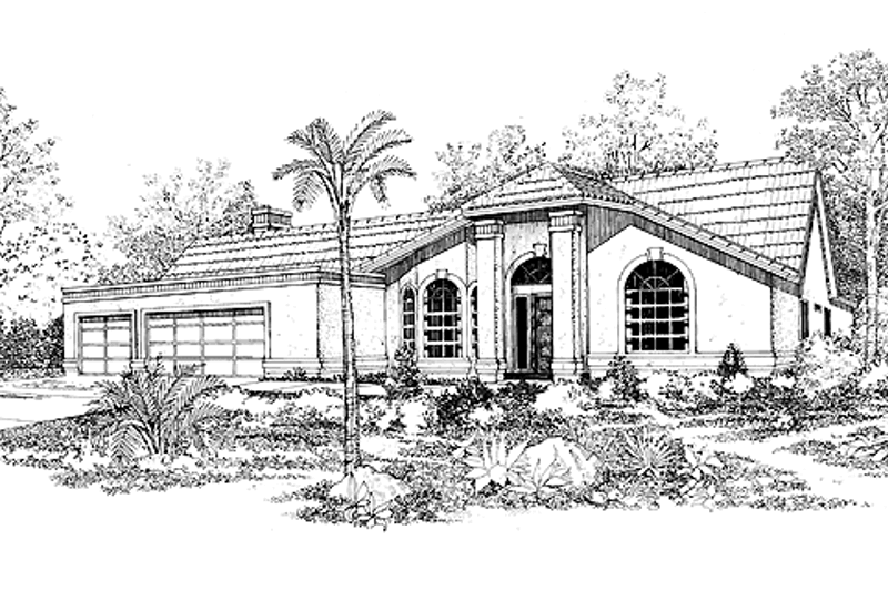 House Plan Design - Mediterranean Exterior - Front Elevation Plan #72-907