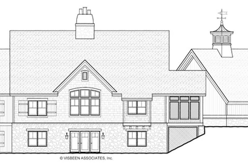 Home Plan - Exterior - Rear Elevation for European House Plan #928-20 - 3 bed, 3 bath